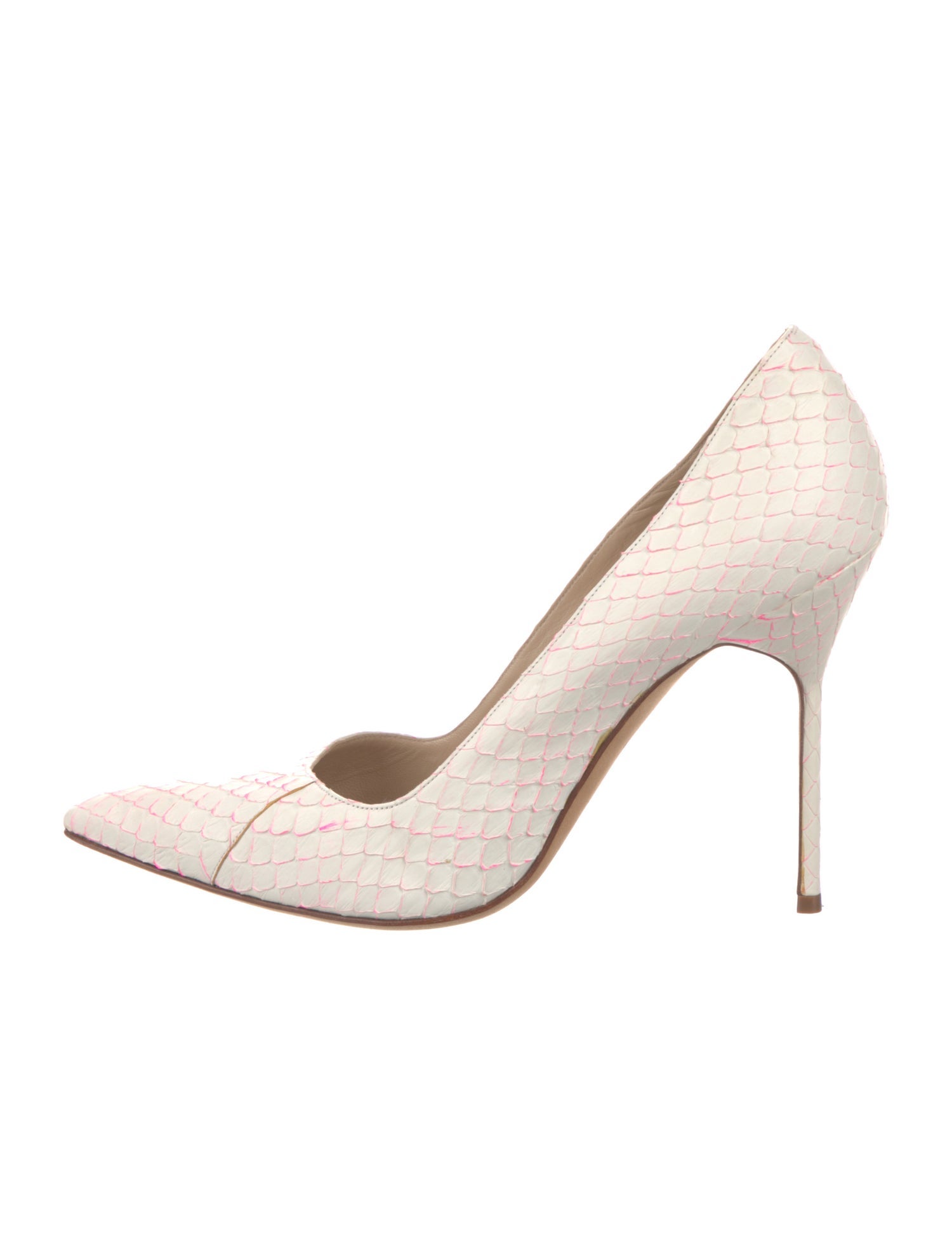 Manolo Blahnik Embossed Leather Pumps