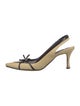 Manolo Blahnik Straw Bow Accents Slingback Pumps