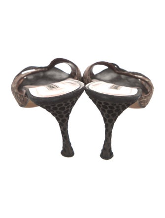 Manolo Blahnik Animal Print Slides