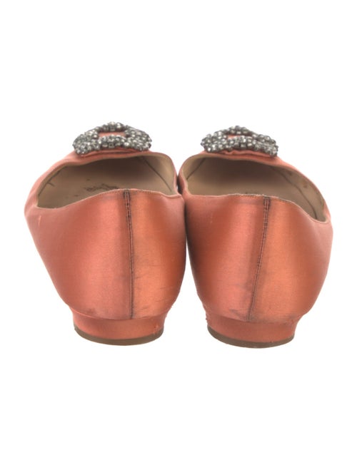 Manolo Blahnik Satin Crystal Embellishments Flats