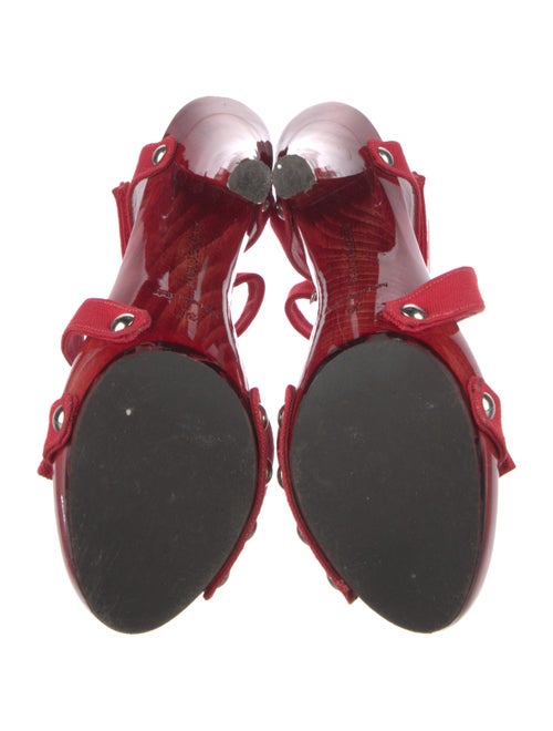 Manolo Blahnik Canvas Studded Accents Slingback Sandals