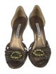 Manolo Blahnik Snakeskin Animal Print D'Orsay Pumps