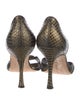 Manolo Blahnik Snakeskin Animal Print D'Orsay Pumps