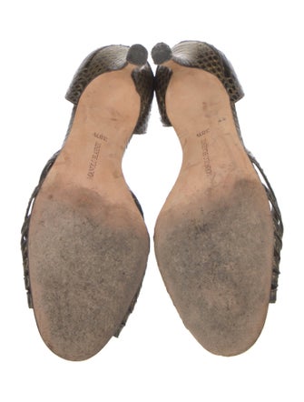 Manolo Blahnik Snakeskin Animal Print D'Orsay Pumps