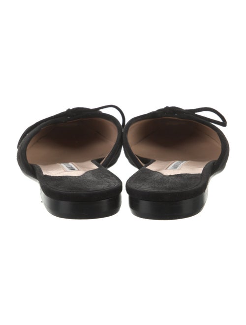 Manolo Blahnik Suede Bow Accents Mules