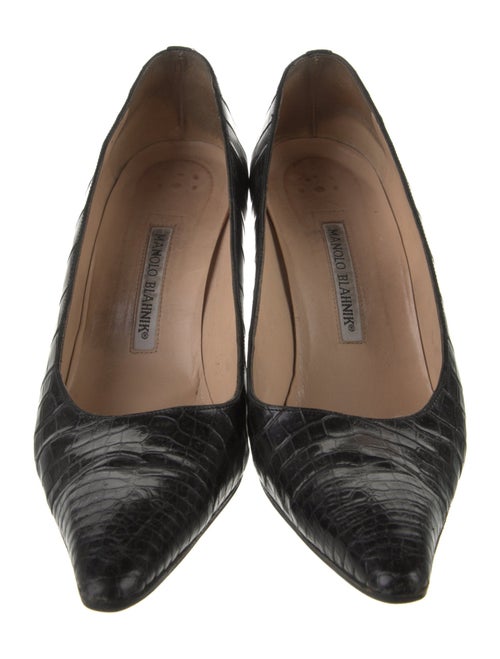 Manolo Blahnik Crocodile Animal Print Pumps