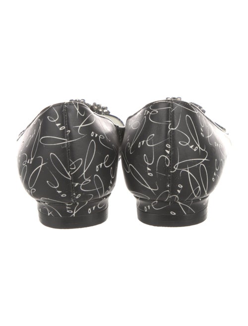 Manolo Blahnik Leather Printed Flats