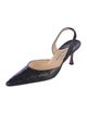 Manolo Blahnik Embossed Leather Animal Print Slingback Pumps