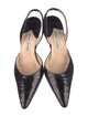 Manolo Blahnik Embossed Leather Animal Print Slingback Pumps
