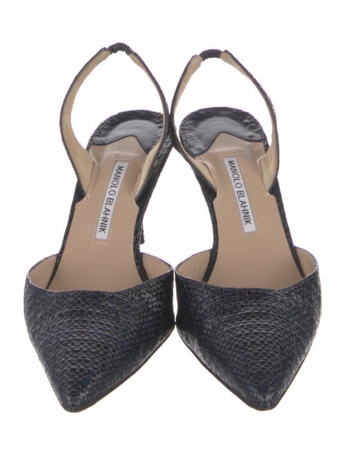 Manolo Blahnik Leather Slingback Pumps