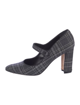 Manolo Blahnik Plaid Print Pumps