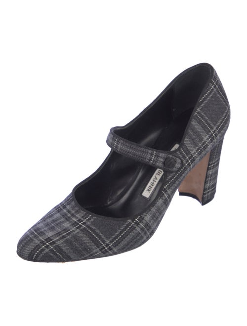 Manolo Blahnik Plaid Print Pumps