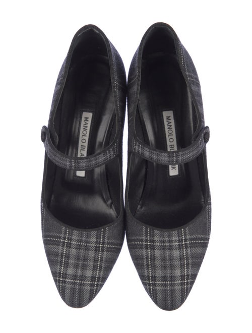 Manolo Blahnik Plaid Print Pumps