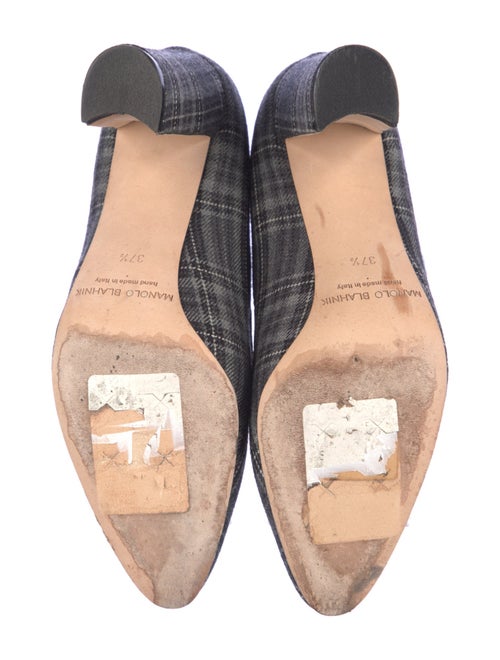 Manolo Blahnik Plaid Print Pumps