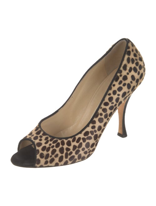 Manolo Blahnik Ponyhair Animal Print Sandals