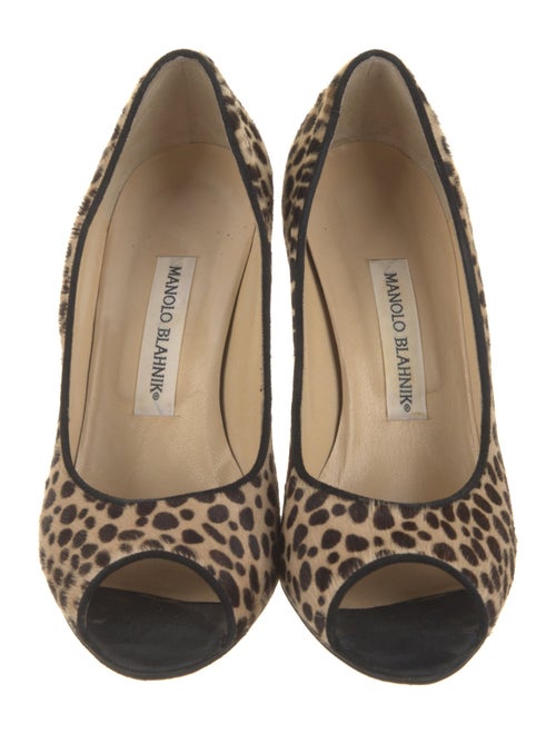 Manolo Blahnik Ponyhair Animal Print Sandals