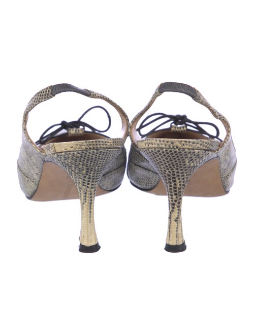 Manolo Blahnik Lizard Animal Print Slingback Pumps
