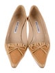 Manolo Blahnik Leather Bow Accents Pumps