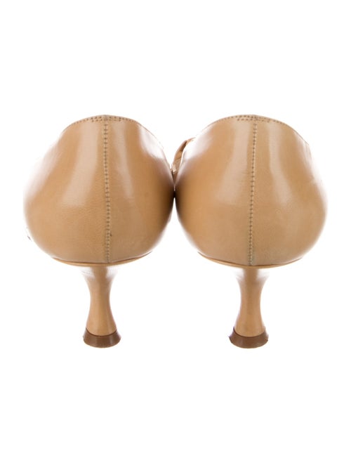 Manolo Blahnik Leather Bow Accents Pumps