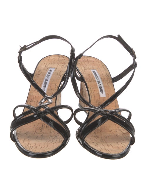 Manolo Blahnik Patent Leather Slingback Sandals
