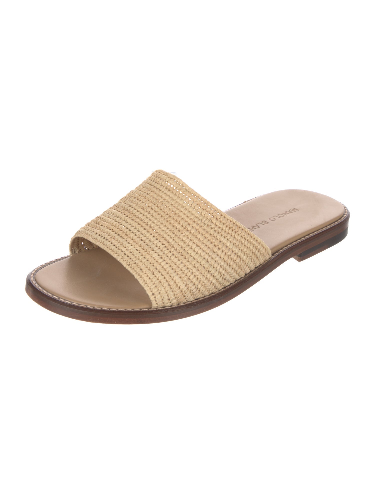 Manolo Blahnik Raffia Slippers