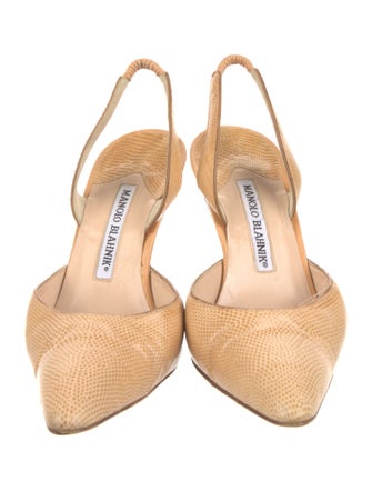 Manolo Blahnik Leather Slingback Pumps