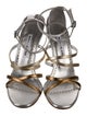Manolo Blahnik Leather Colorblock Pattern Sandals