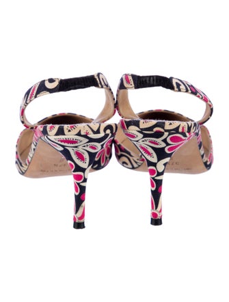 Manolo Blahnik Floral Print Slingback Pumps