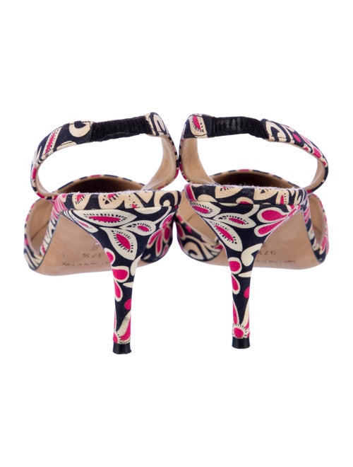 Manolo Blahnik Floral Print Slingback Pumps