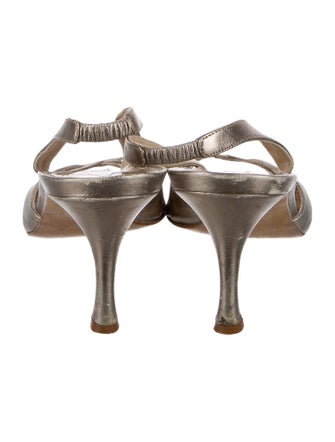 Manolo Blahnik Leather Slingback Sandals