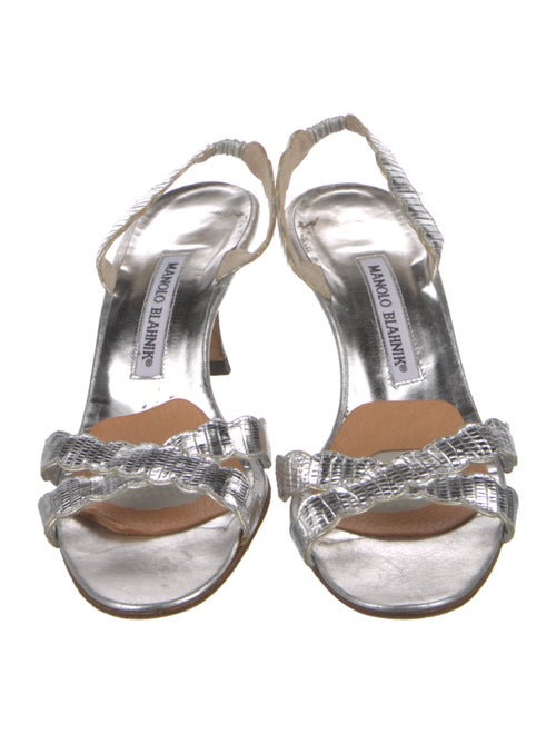 Manolo Blahnik Leather Slingback Sandals