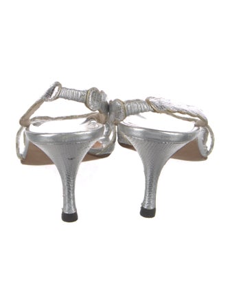 Manolo Blahnik Leather Slingback Sandals