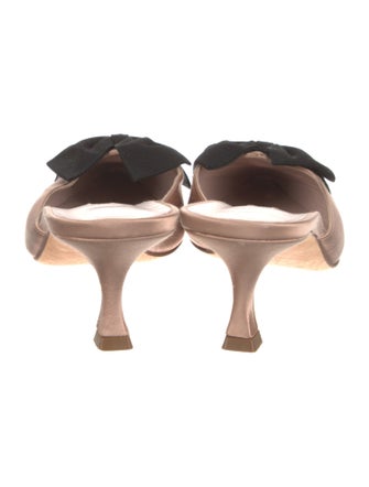 Manolo Blahnik Satin Bow Accents Mules