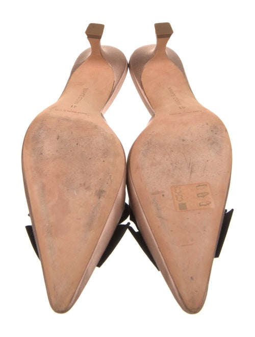 Manolo Blahnik Satin Bow Accents Mules