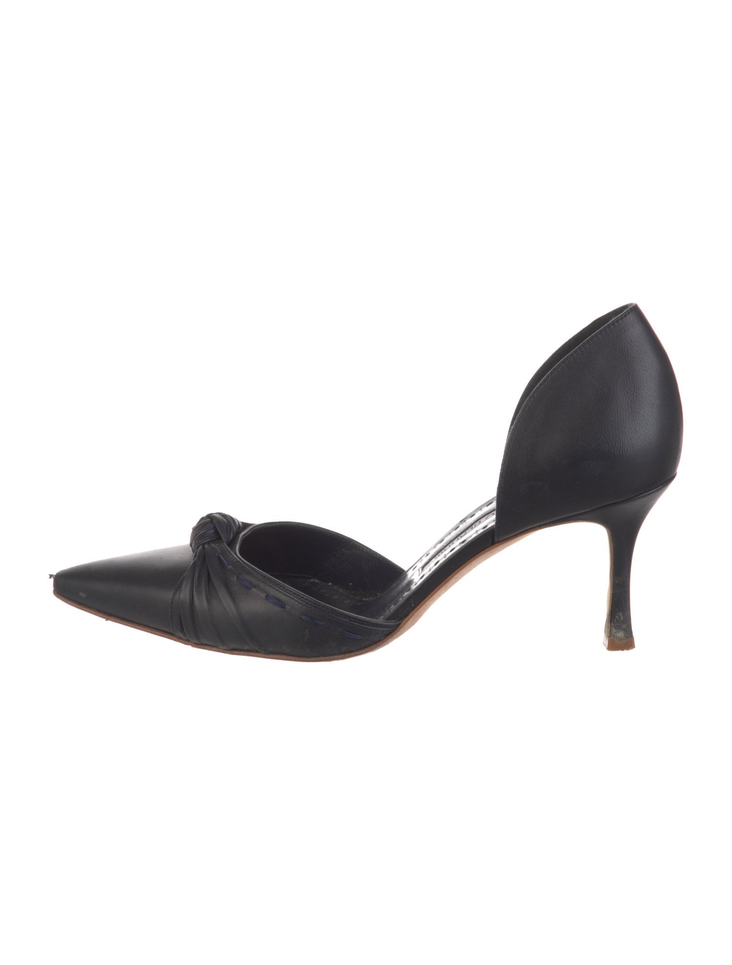 Manolo Blahnik Leather D'Orsay Pumps