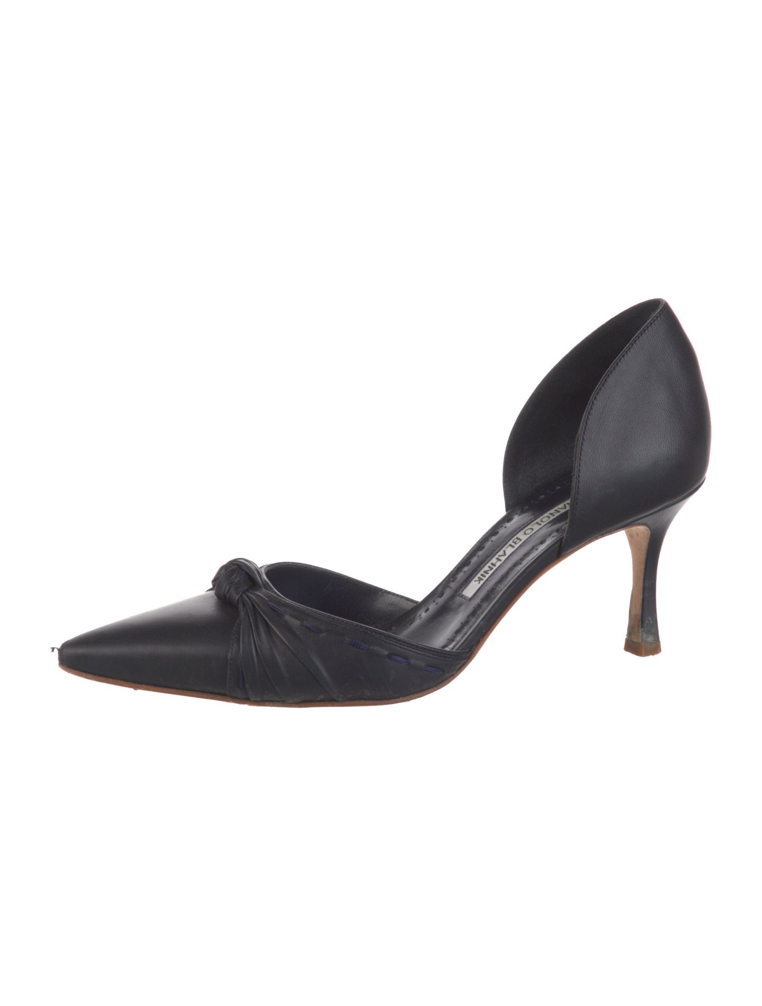 Manolo Blahnik Leather D'Orsay Pumps