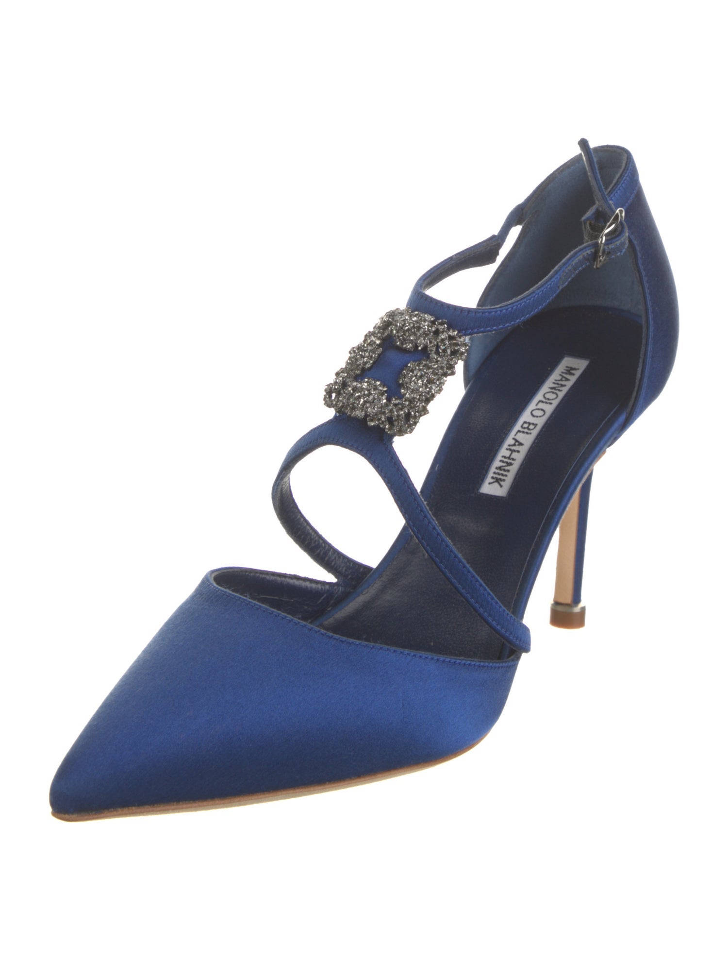 Manolo Blahnik Satin T-Strap Pumps