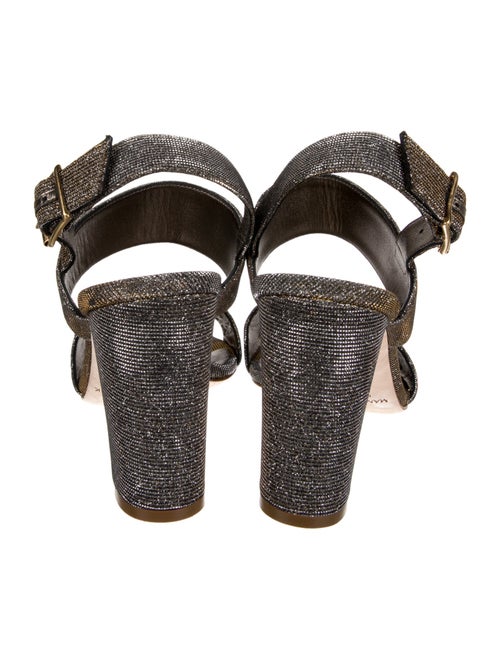 Manolo Blahnik Glitter Glitter Accents Slingback Sandals