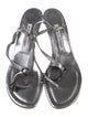 Manolo Blahnik Leather Chain-Link Accents T-Strap Sandals