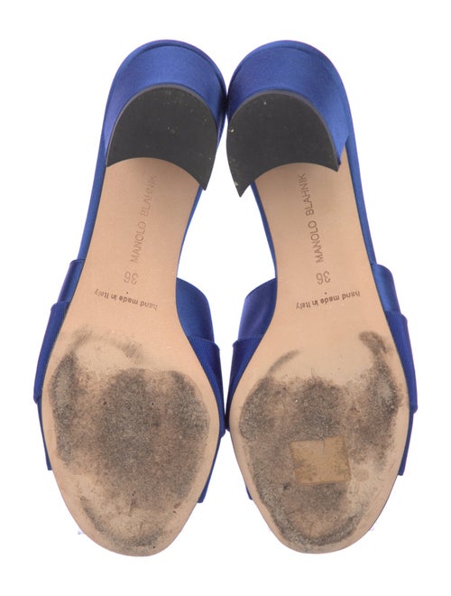 Manolo Blahnik Satin Crystal Embellishments Slides