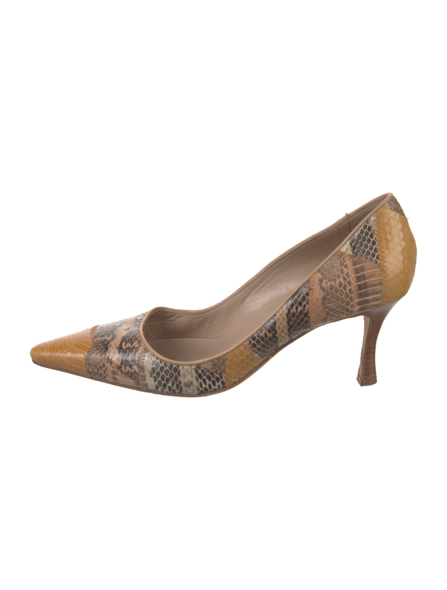 Manolo Blahnik Snakeskin Animal Print Pumps