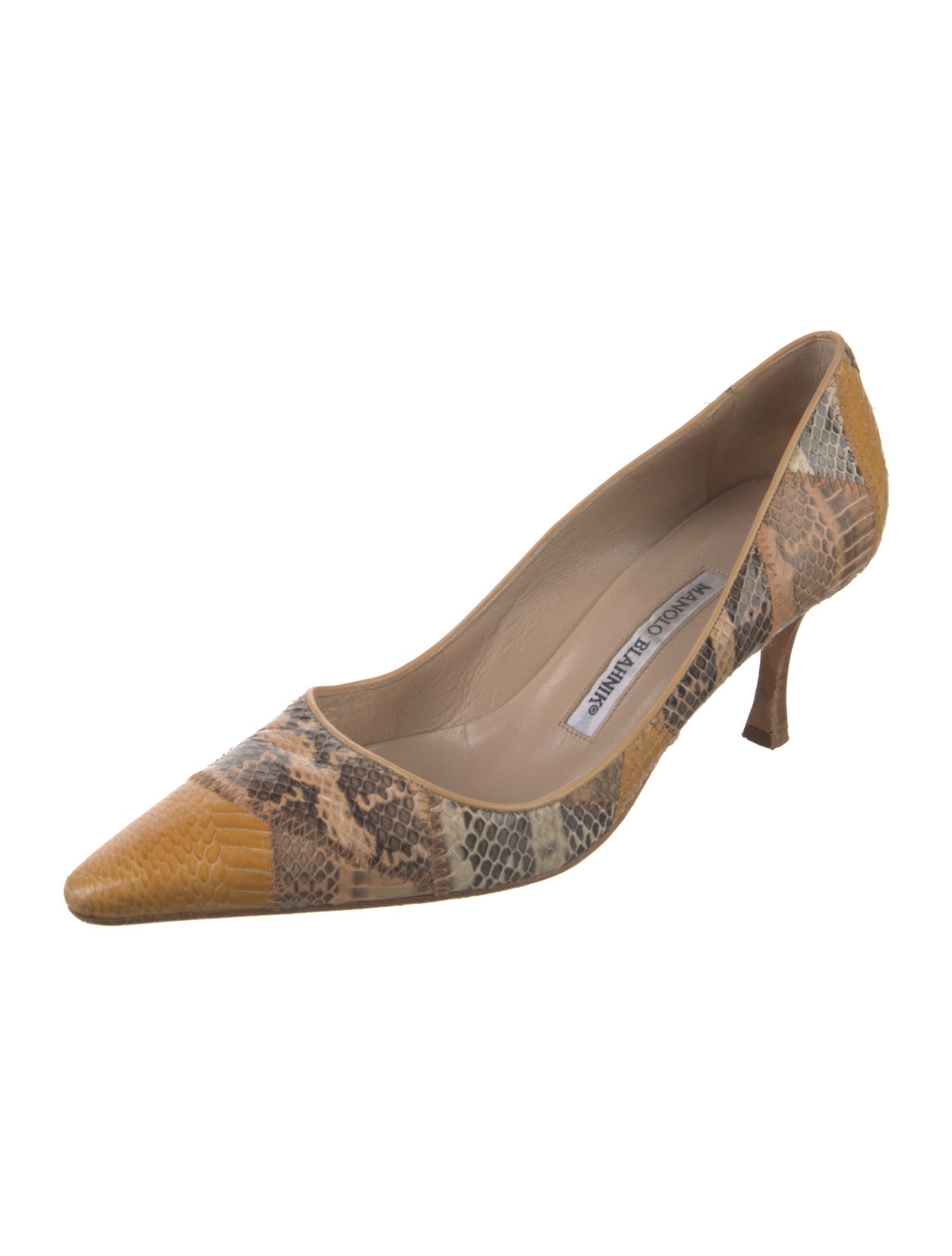 Manolo Blahnik Snakeskin Animal Print Pumps