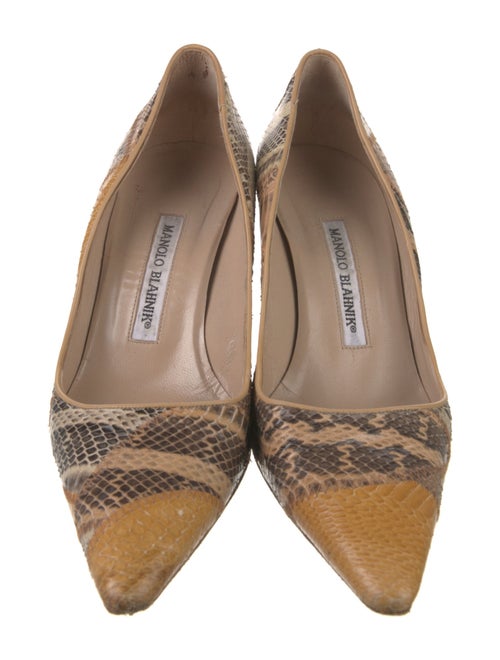 Manolo Blahnik Snakeskin Animal Print Pumps