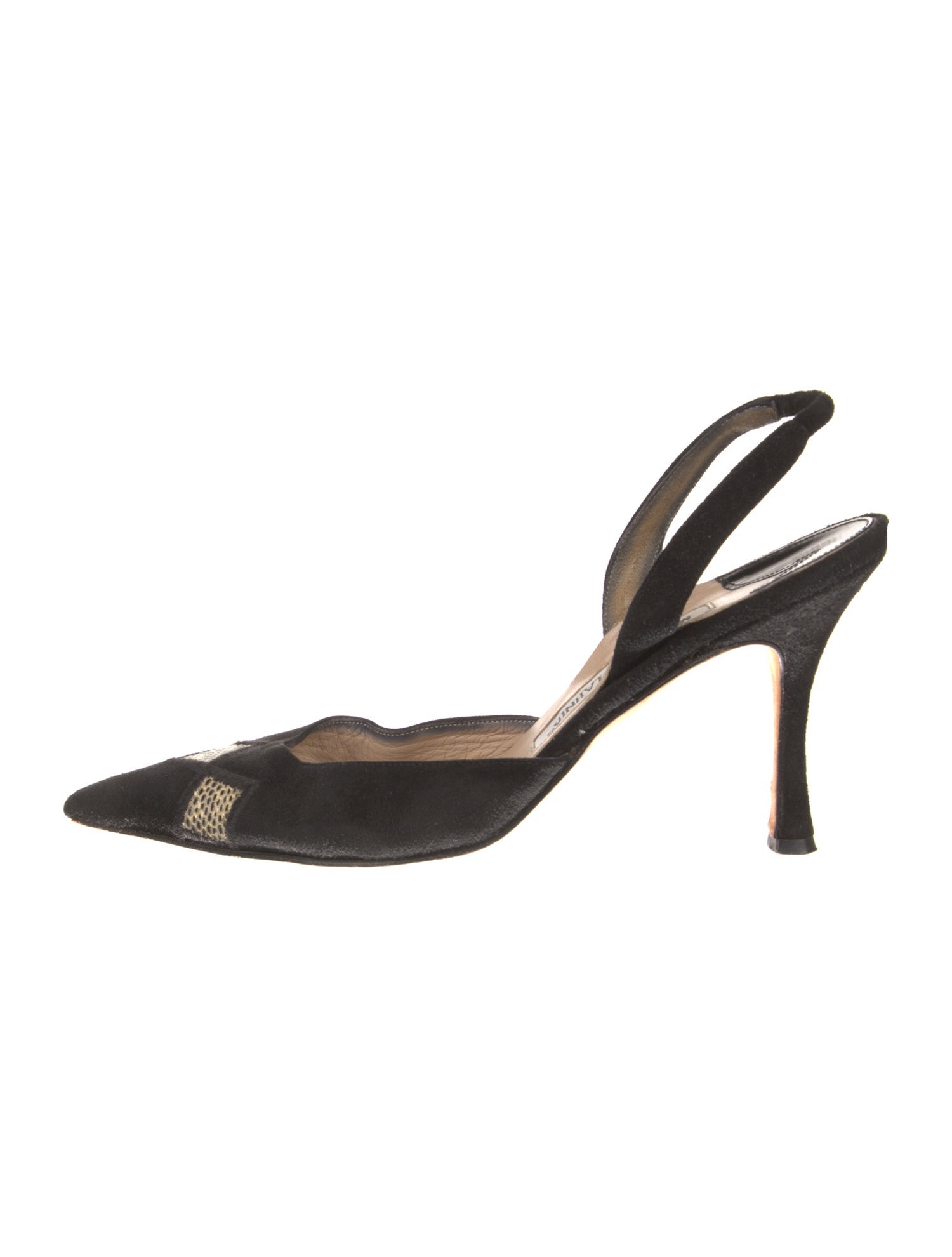 Manolo Blahnik Suede Slingback Pumps