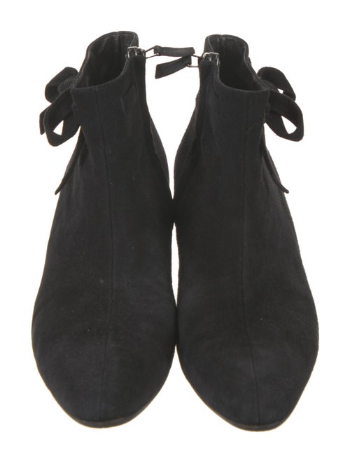 Manolo Blahnik Suede Bow Accents Boots