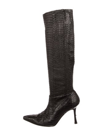 Manolo Blahnik Snakeskin Sock Boots