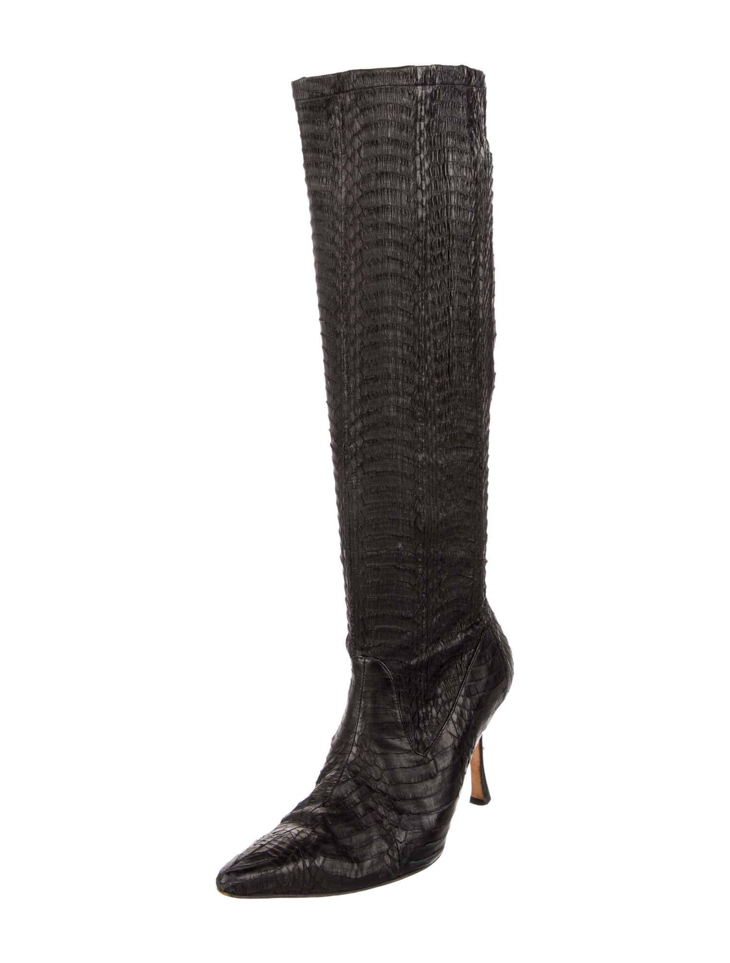 Manolo Blahnik Snakeskin Sock Boots