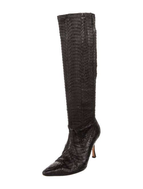 Manolo Blahnik Snakeskin Sock Boots