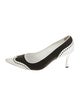 Manolo Blahnik Colorblock Pattern Leather Trim Embellishment Slingback Pumps