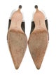 Manolo Blahnik Colorblock Pattern Leather Trim Embellishment Slingback Pumps